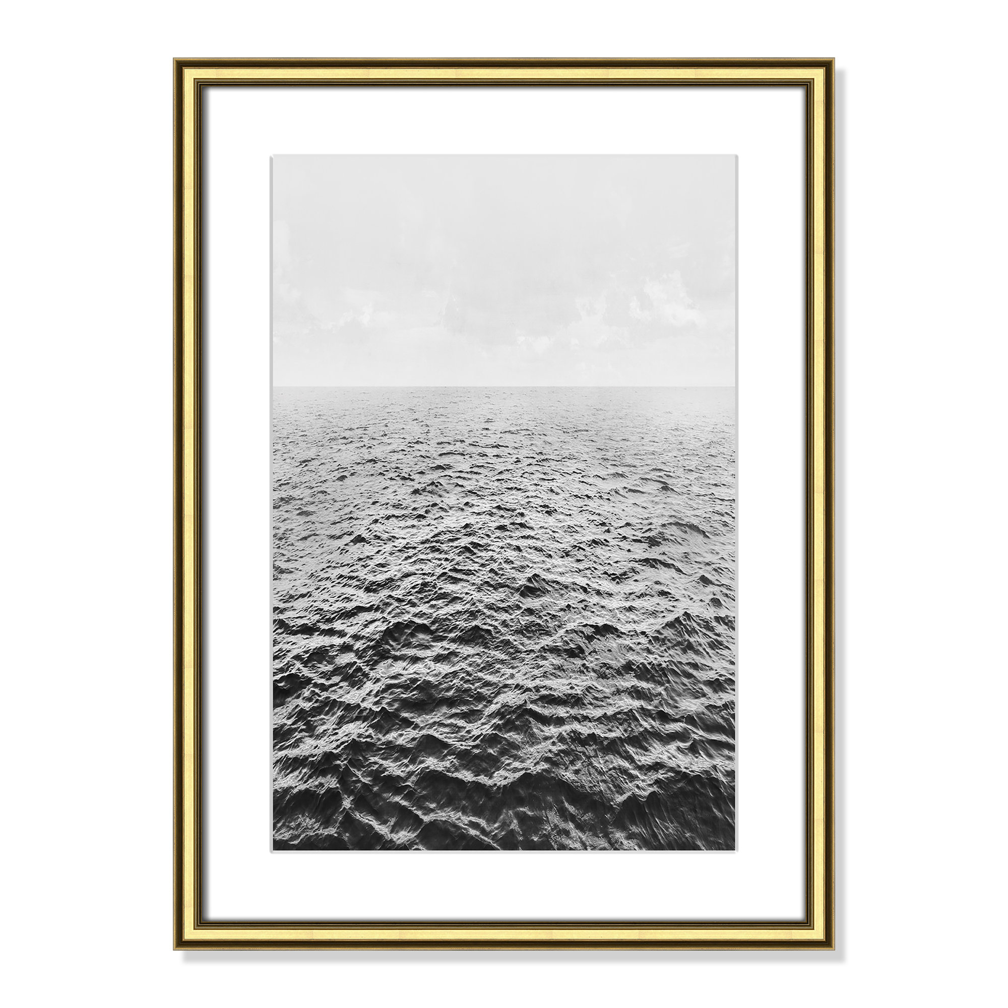 Rolling in by Mike Calascibetta - Picture Frame Photograph, 18.25" W x 24.25" H x 0.875" D, Gold