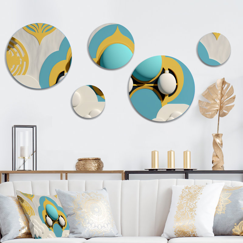 Décoration murale moderne en métal Blue Moon Rising I