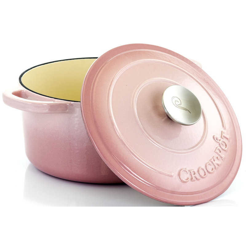 Cocotte ronde artisanale en fonte antiadhésive Crock-pot, 3 pte, Rosé