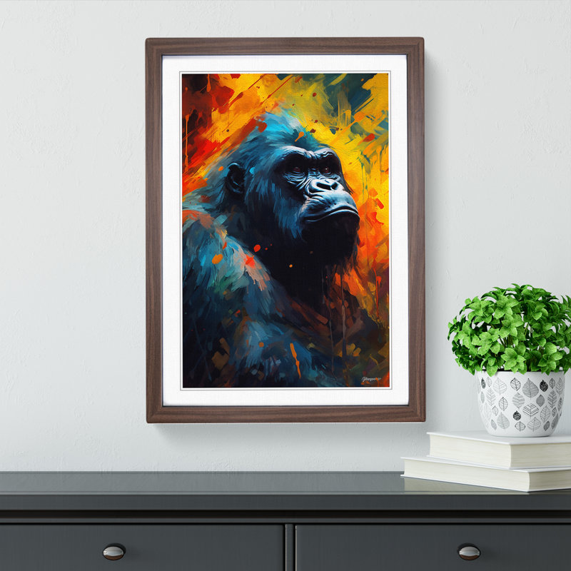 Gorilla Abstract Art - Framed Print