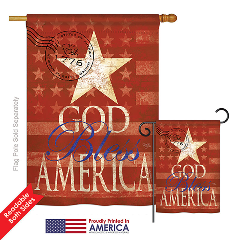 Double Sided Polyester Independence Day Garden Flag