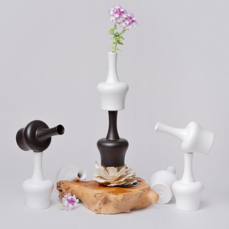 Vase miniature Archer en porcelaine semi-mate, White
