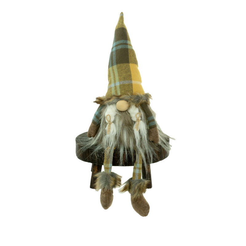 Gnome vert assis