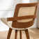 Darries Swivel 26" Counter Height Bar Stools With Cane Rattan Back