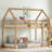 Rubber Wood Floor Bunk Bed, With Ladder,Guardrails-1211072998
