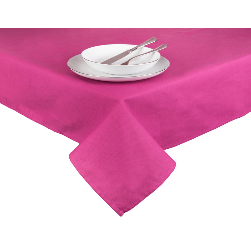 Panama Rectangular Solid Colour Tablecloth, 140cm W x 240cm L, Fucsia