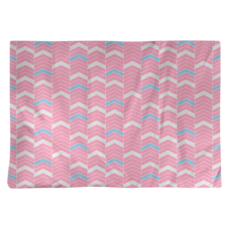 Récapitulatif à chevrons 18" lineed Stephenie, Rose / sarcelle, Polyester
