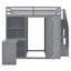 Full Size Loft Bed With Wardrobe,Desk And Shelves-1476824703