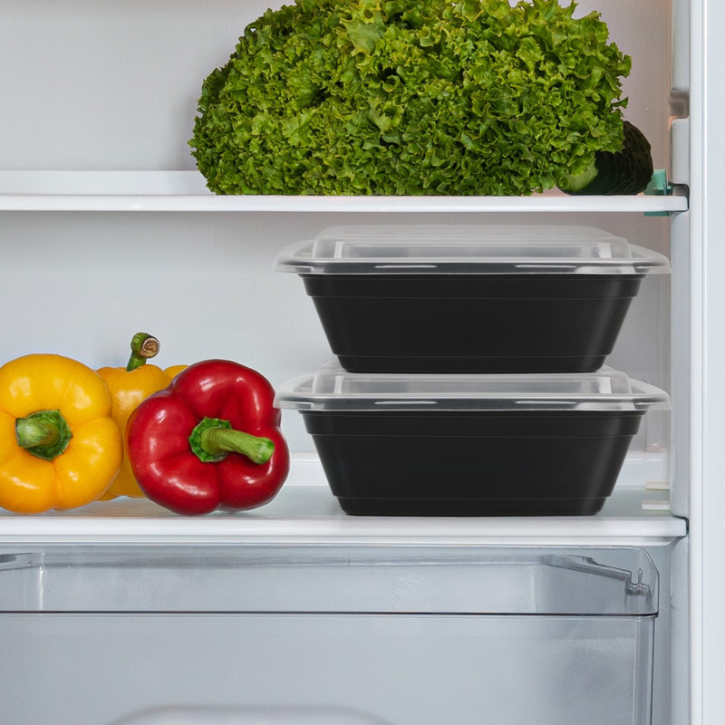 50-Pack Disposable A9 2-Compartment Meal Prep Containers