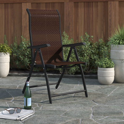 Fauteuil inclinable rotin en osier, brun