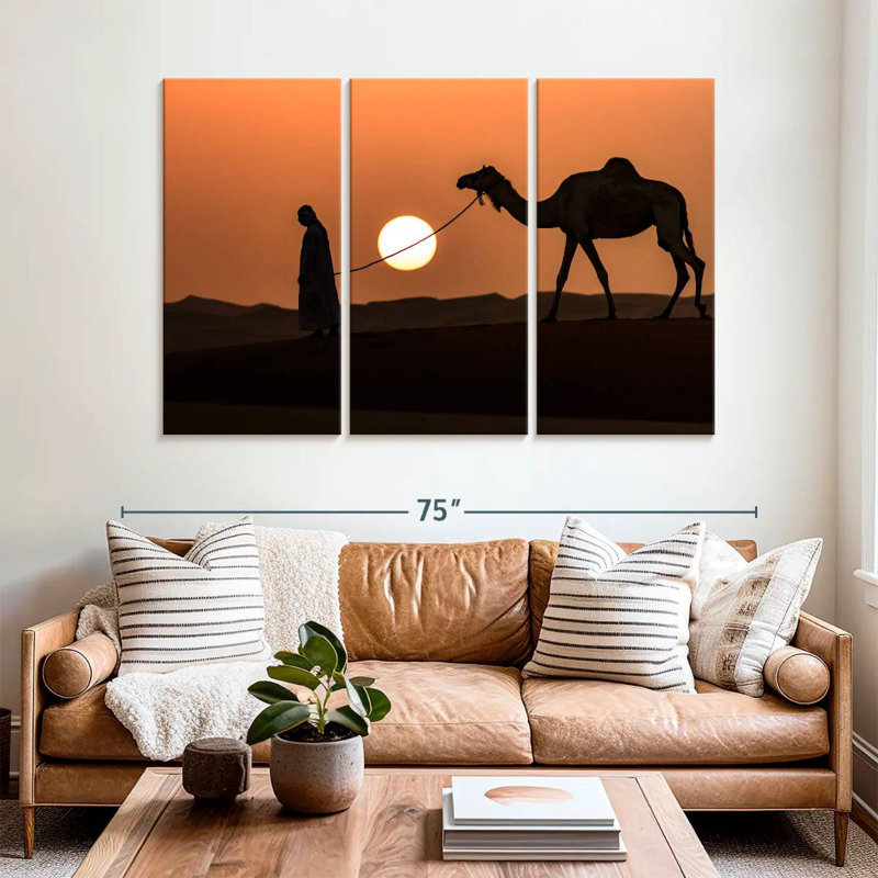 Man And Camel Silhouette, 42" H x 65" W