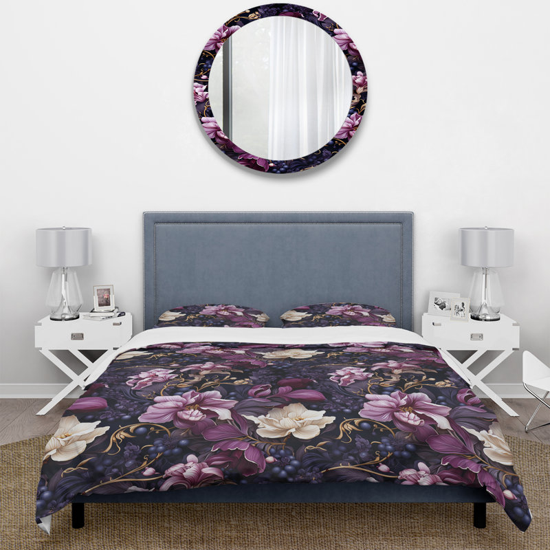 Ensemble de housse de couette Mystic Orchids Moody, Housse de couette pour très grand lit et 2 très