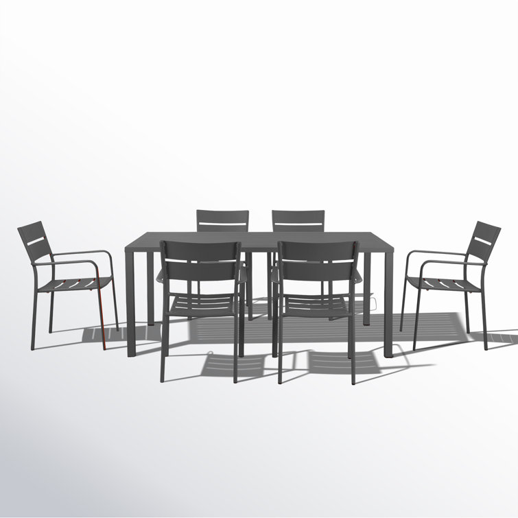 Bette 71'' Rectangular 6 - Person Outdoor Dining Set