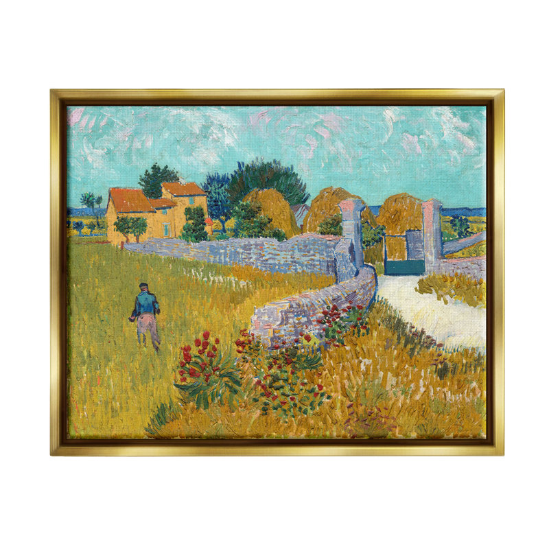 «Farmhouse In Provence Van Gogh», reproduction d'art encadrée sur toile flottante par One1000paintings