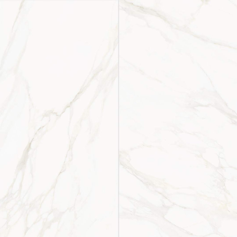 Savannah 24" x 48" Calacatta Gold Porcelain Floor and Wall Tile, White Satin