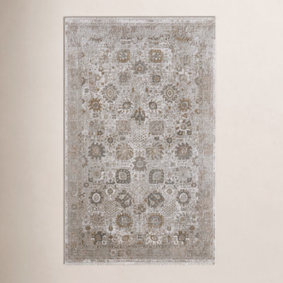 Ivory Traditional Floral Botanical Rug