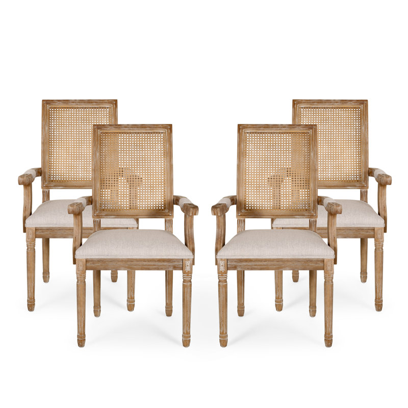Fauteuil à dossier Louis Lapathos, Naturel, Gris pale, 4