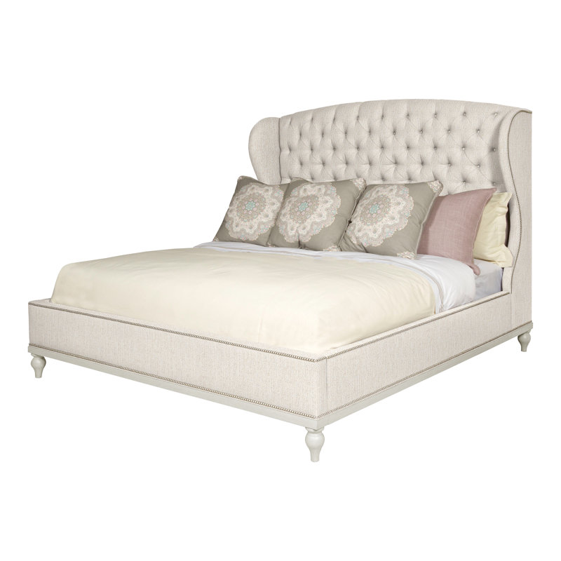 Emma Queen Upholstered Panel Bed, Navajo, Yes, Instant Parchment