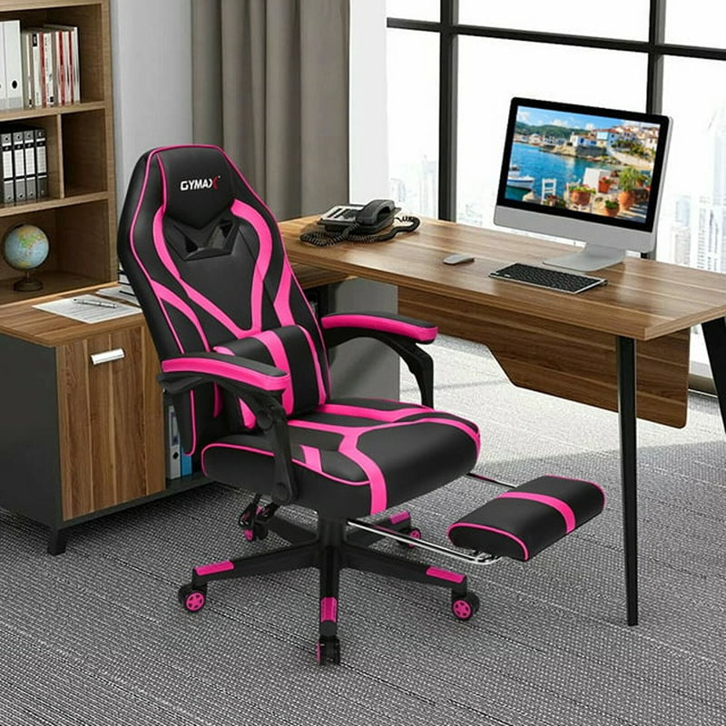 Fauteuil de jeu, Noir / Rose