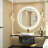 Round Framed Dimmable LED Anti-Fog With 3 Color Adjustment Bathroom Mirror Front&Backlit Vanity Mirror with Tempered Glass-105502961-105502959