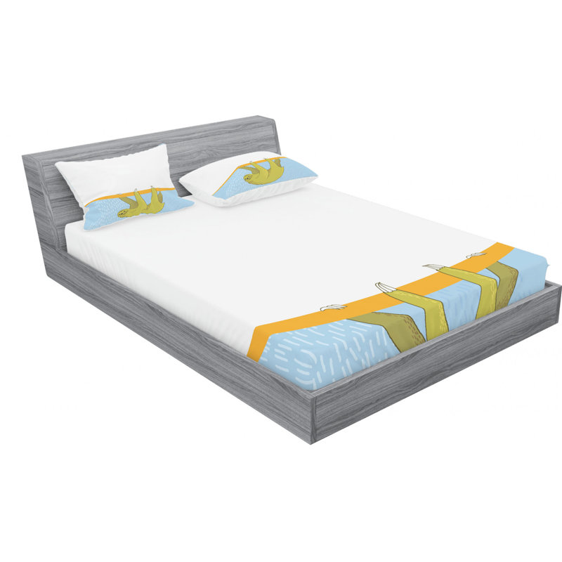 Microfiber Fitted Sheet, Queen Sheet Shet with 2 Pillowcases