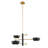 Nyna 3-Light Chandelier in Natural Brass/Matte Black-1414936149