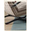Fauteuil d'appoint vintage en tissu rayé avec structure en acier au carbone pour appartement