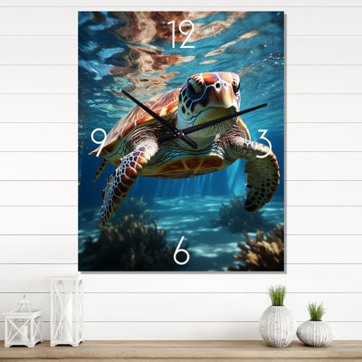 Tortue aquatique Wandererin océan - animaux très horloges murales