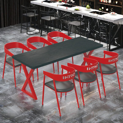 Murl 6 - Person Solid Wood Top Double Pedestal Dining Set