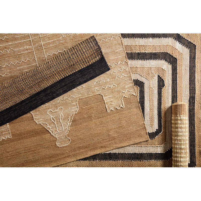 Jaipur Living Kiburi SOS01 Handwoven Geometric Tan Area Rug (3'X5'), Rectangle 7'9" x 9'9"