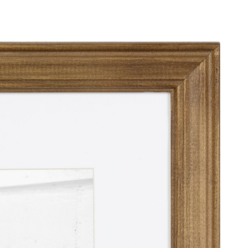 Helf Wood Beveled Picture Frame - Set of 10 with Mat, Natural