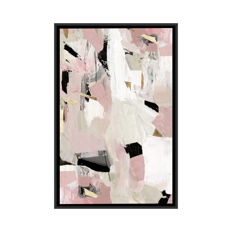 «Black Rose Gold II», reproduction d'art sur toile encadrée, H 48 po x l 32 po, Reproduction encadrée sans toile tendue, Noir