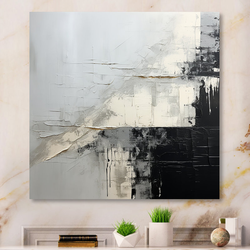 - Impression d'art mural abstrait en métal, H 16 po x l 16 po
