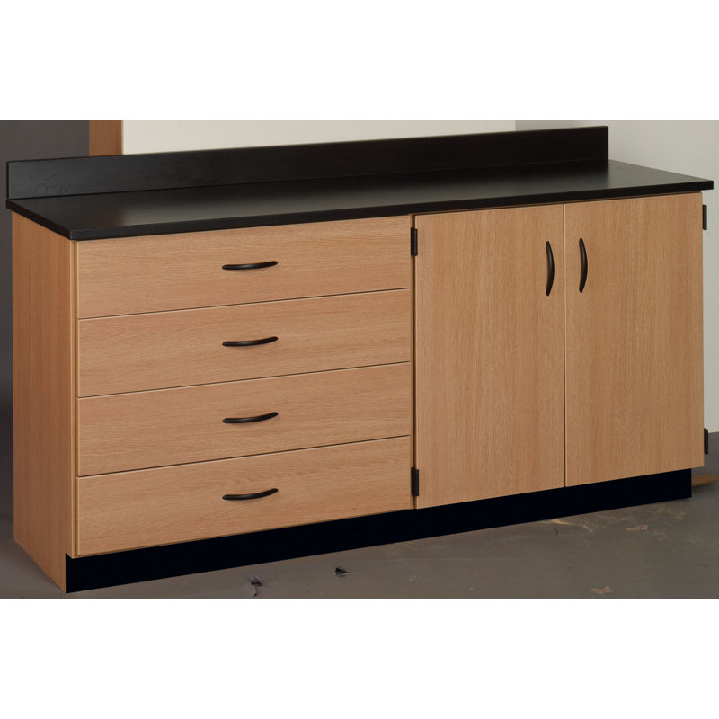Stevens ID Systems 73'' L x 24'' W Rectangle Workstation, Laminate, Western Iron/Maple