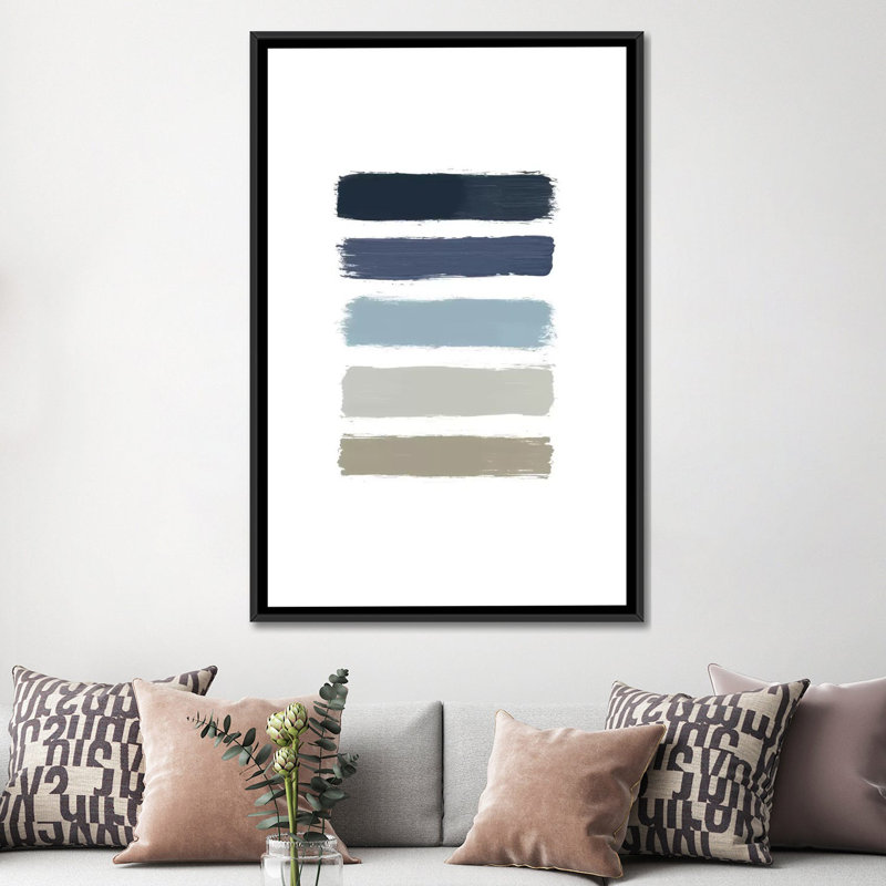 «Stripes», reproduction d'impression sur toile, H 60 po x l 40po x P 1,5 po, Toile avec cadre noir, Pas de tapis
