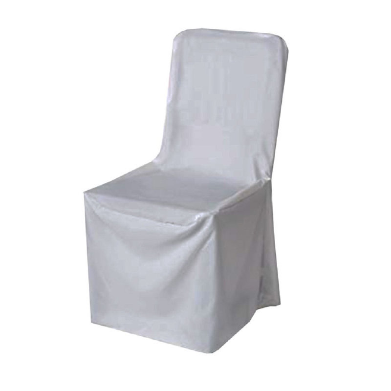 Keesler Box Cushion Dining Chair Slipcover, Silver