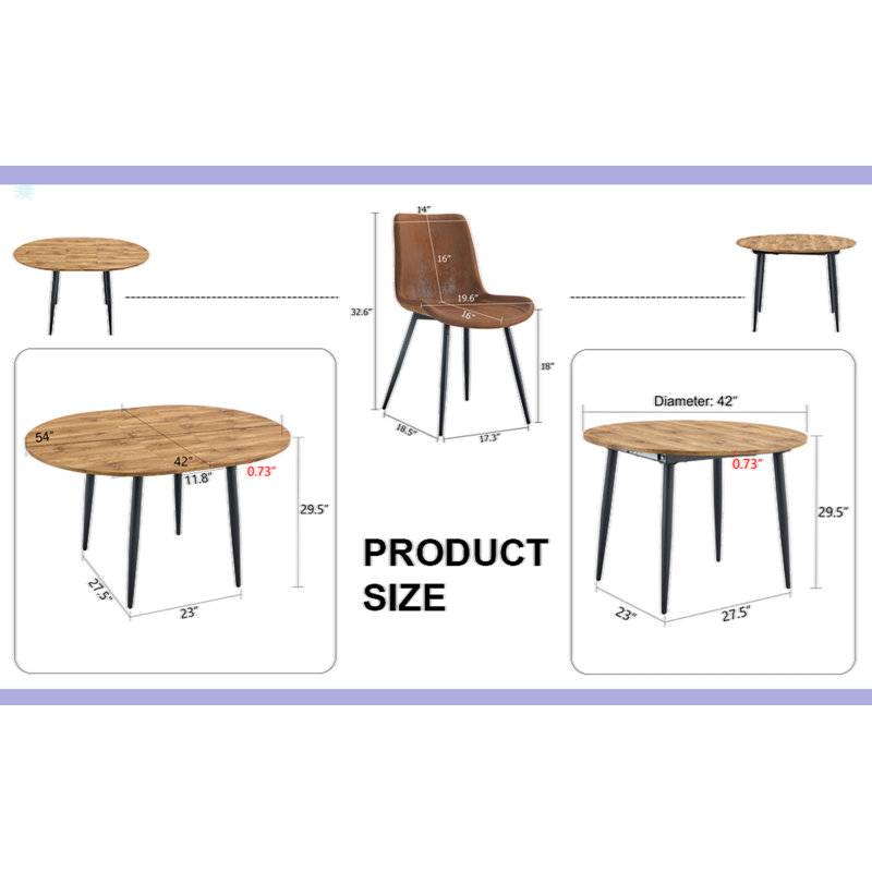 Modern Extendable MDF Dining Table Set
