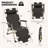 Deck Chair, Black, with Adjustable Backrest
