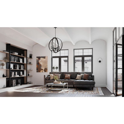 Luminaire suspendu rustique moderne à six lumières