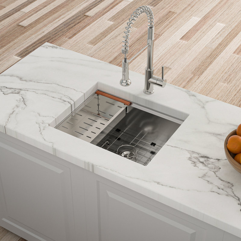 Dondra 23'' L Single Bowl Stainless Steel Kitchen Sink