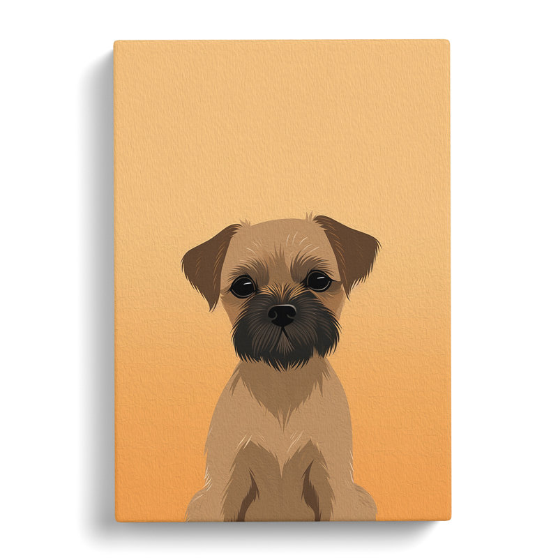 Border Terrier Minimalism - Wrapped Canvas, 76cm H x 50cm W x 3cm D