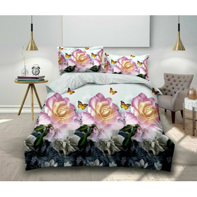 Chilson Microfiber Floral Duvet Cover Set with Pillowcases
