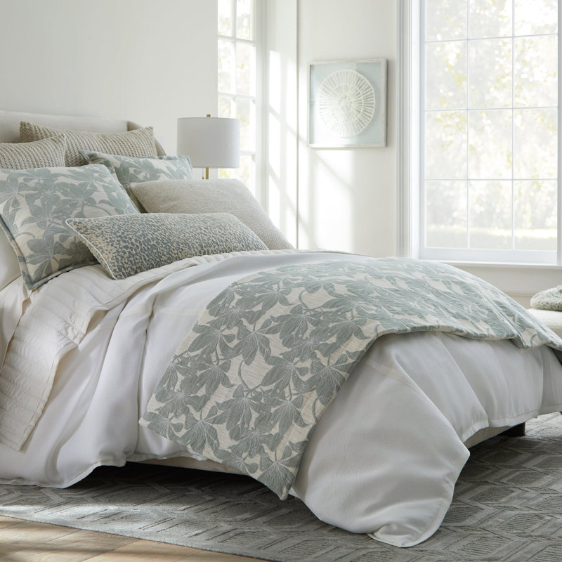 Gardenia Floral Blanket, 98" L x 54" W, Sage