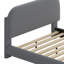Lit plateforme tapissier avec tissu épais, structure solide et design courbé élégant-114399566-114399567