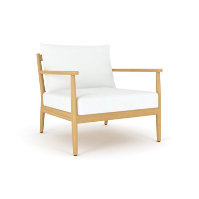 Juniper Teak Club Chair, White Cushion