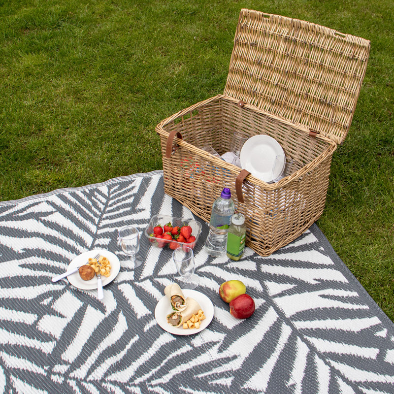 Buff Wicker Hampers with Faux Leather Straps, Medium (27 cm x 49 cm x 31 cm)