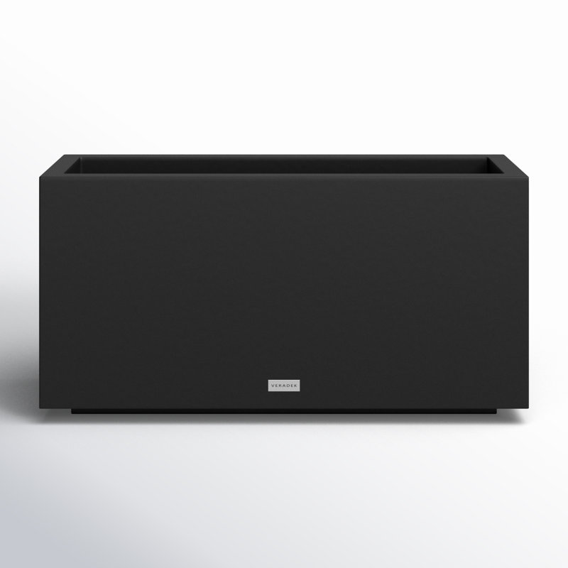 Veradek Black Rectangular Plastic Planter Box 32"