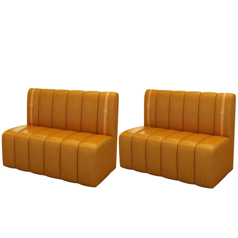 Sarujan Faux Leather Upholstered Bench, Orange
