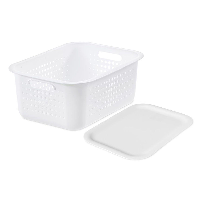 SmartStore Plastic Decorative Bin, 10 L, White