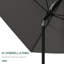 6.5' X 10' Rectangular Market Umbrella - Dark Grey. Elegant Outdoor Table Cover. Protected With Easy Operation. Adjustable Tilt For Extra Sunshade. Wind Vent Stable Construction